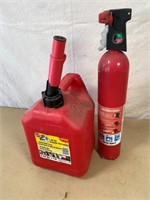 fire extinguisher & fuel can