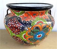14" colorful ceramic planter