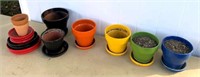 assorted clay planters up to 8"