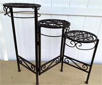tri-fold wrought iron plant stand up to 24"