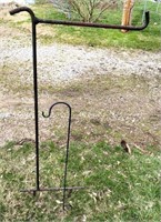 wrought iron garden flag stand & small garden hook