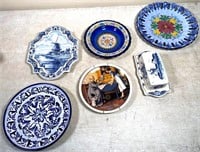 decorative plates, Delft butter dish & more
