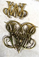 Williamsburg William & Mary brass trivets