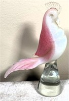 7" Murano glass bird- see chip on comb