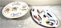 vintage pottery- cake & relish plate