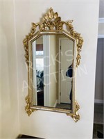 ornate gold framed mirror - 39" L x 22"w