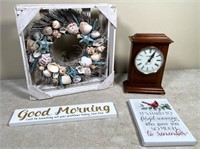 Seashell wreath & clock