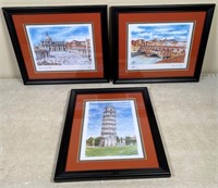 3pcs- Signed litho pictures - ROME