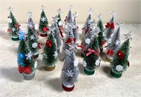 7" lighted Christmas trees