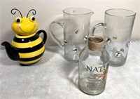 BEE RELATED- pitchers, kettle & more
