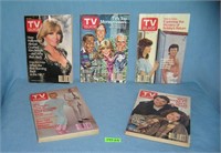 Group of vintage TV Guides