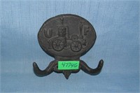 Union fire dept cast iron double coat hook