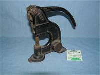 Early Pony brand cast iron punch press dated 1900