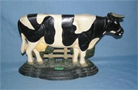 Large cast iron cow doorstop