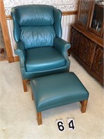 Sam Moore Furniture, green leather chair