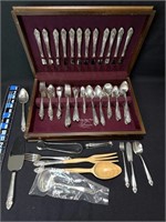 Prestige Silver Plate Flatware w/Serving pieces