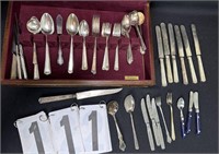 Silver Plate Flatware, Plus case