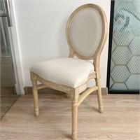 Qty2 Vintage Wood Chair White Wood Round Back