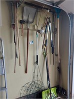 Lot of gardening and outdoor hand tools