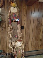 Lot of 2 scarecrow fall decorations