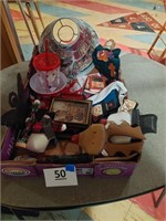 Lot of Christmas decorations - figures, lamp, and