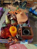 Fall/Halloween decorations - candles, figurines,