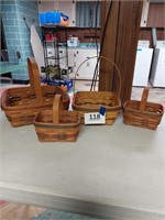 Lot of 4 Longaberger baskets