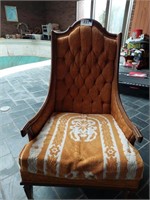 Upholstered wing back chair