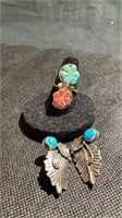 Unmarked Turquoise Ring and Earrings