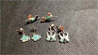 Turquoise Birds and Butterfly Earrings