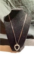 14K Chain Heart With Stones Unmarked