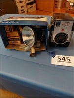 Brownie Bull's-Eye camera, flash and film