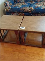 Set of 2 end tables, wood, 20" x 21" x 17"