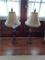 Pair of table lamps, 35" tall
