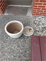 Ceramic flower pot and base