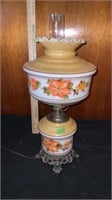 Vintage Floral Hurricane Chimney Lamp