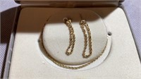 14K Bracelet and Earrings Set