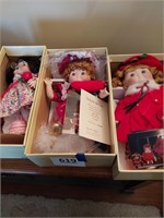 Lot of 3 Dolly Dingle dolls in original boxes