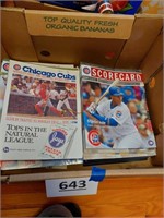 Chicago Cubs game day programs and ticket stubs