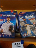 Chicago Cubs game day program and ticket stubs
