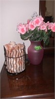 Salt Lamp, Vase with Flowers