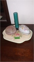 Flower Tray with Trinket Boxes, Flashlight