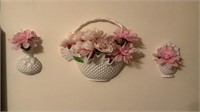Decorative Wall Baskets with Flowers