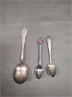 2 Small Silver Spoons