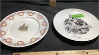 2 Astoria Plates (one cracked and glued)