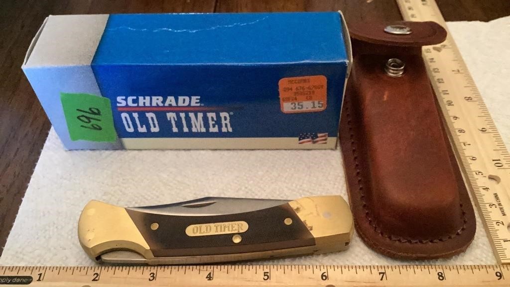 Schrade Old Timer Pocket Knife and Holder