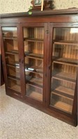 Vintage Glass 5 Shelf Book Case