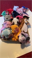 Assorted Flat Beanie Babies , mostly Bears, (14)