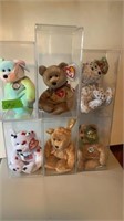 Classic Beanie Babies in Case, (6)
