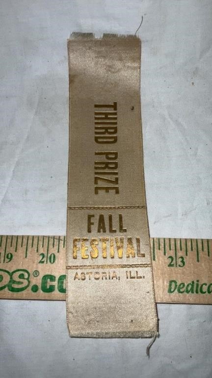 Fall Festival Astoria IL Third Prize Ribbon